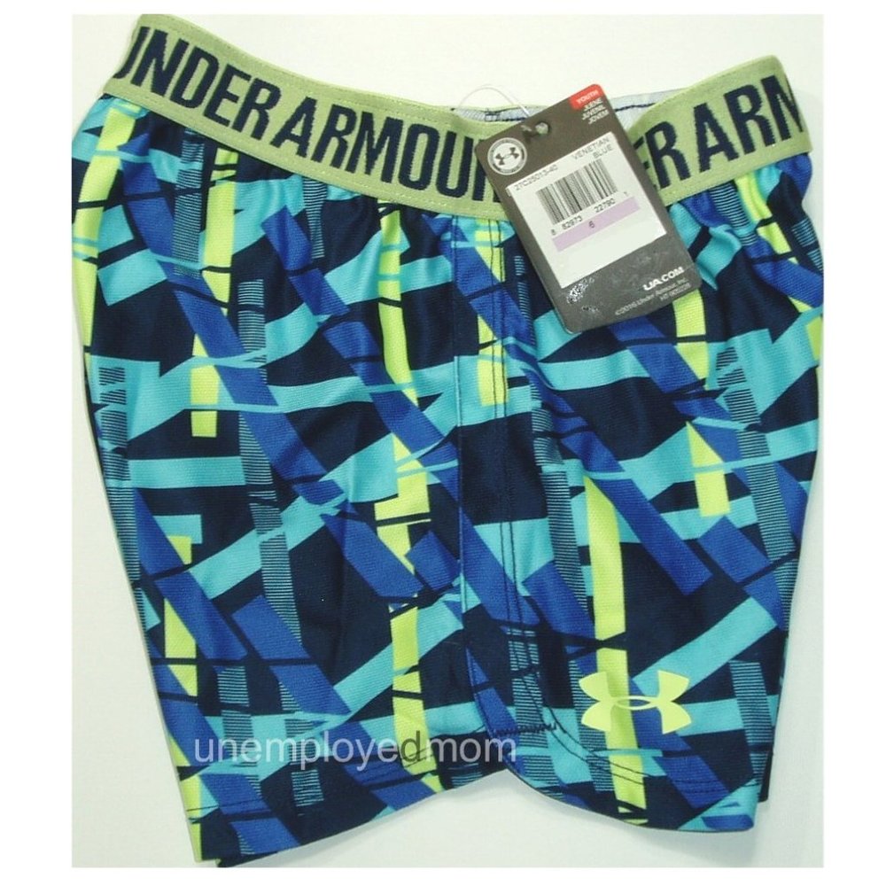 Under Armour Girls Short Athletic Sports Active Wear BTS Gym Cheer PE Blue